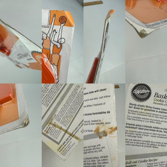 Vtg 1996 Sealed Wilton Basketball Plastic Cookie Cutter Set Decor Prop Orange - Picture 4 of 17